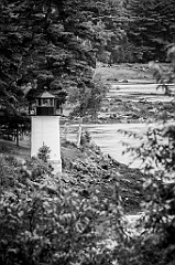 Whitlocks Mill Light Tower on St. Criox River in Maine -BW